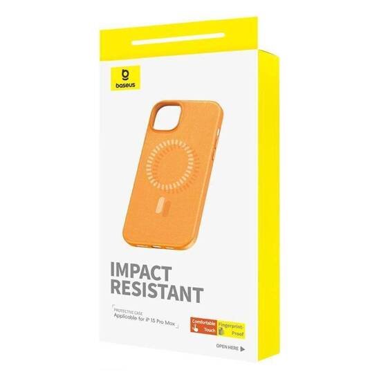 Baseus Fauxther Series Magnetic Case - Apple iPhone 15 Pro Max / Sunset Orange Accessories > Mobiles & Tablets >