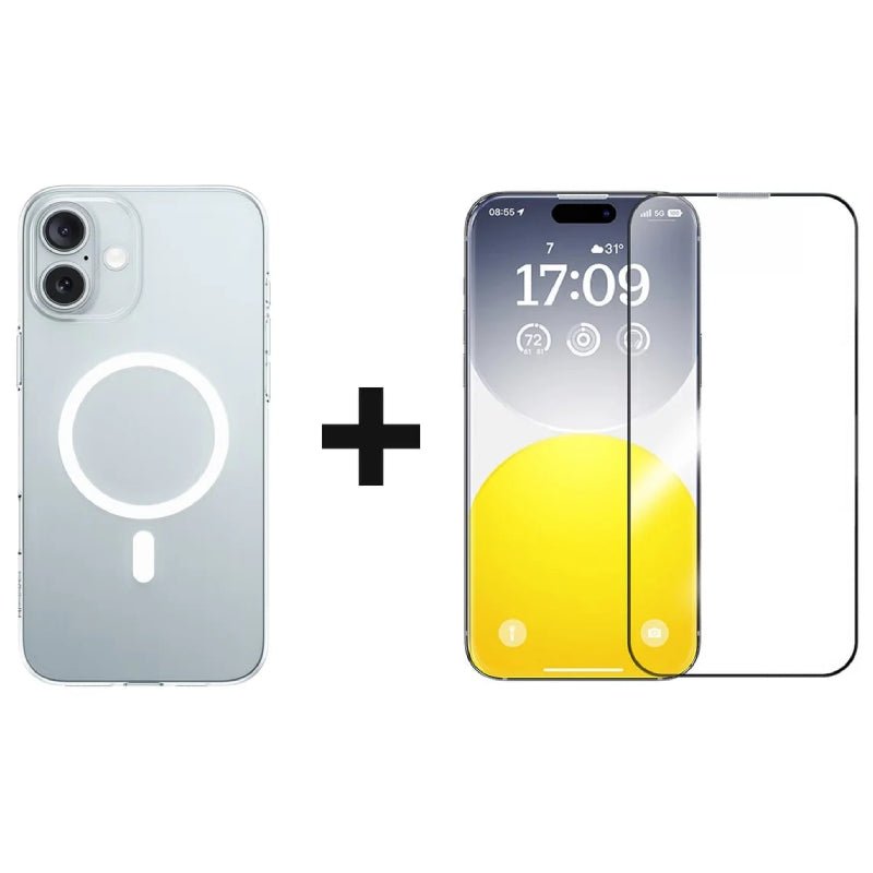 Baseus Lucent Series Magnetic Case - Apple iPhone 16 + Baseus Sapphire Series Glass Screen Protector - Apple iPhone 16