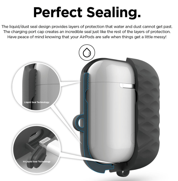 Elago Waterproof Hang Active Case - Apple AirPods 1 & 2 / Dark Gray Accessories > Mobiles & Tablets