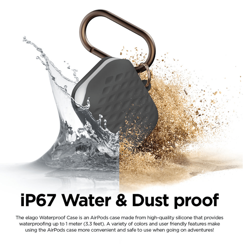 Elago Waterproof Hang Active Case - Apple AirPods 1 & 2 / Dark Gray Accessories > Mobiles & Tablets