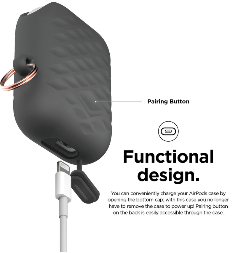 Elago Waterproof Hang Active Case - Apple AirPods 1 & 2 / Dark Gray Accessories > Mobiles & Tablets
