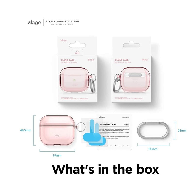 Elago AirPods 3 Clear Hang Case - Lovely pink
