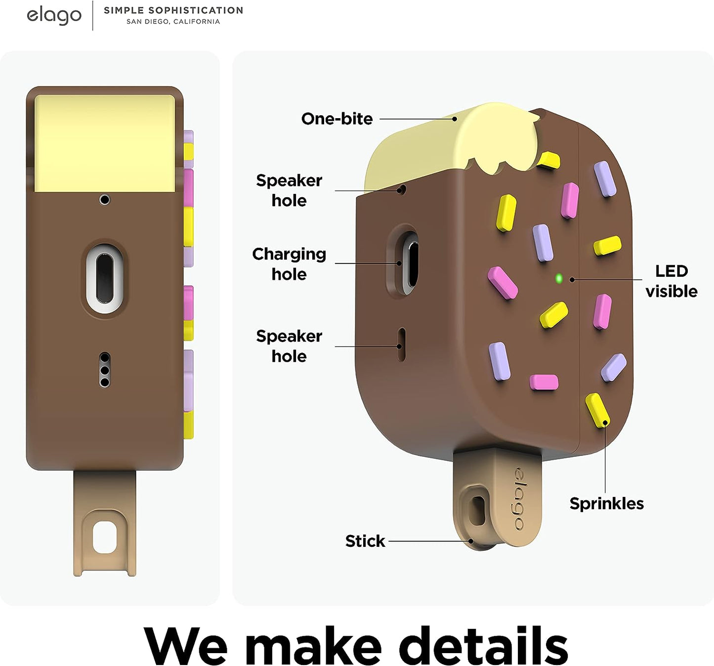 Elago Ice Cream Case - Apple AirPods Pro 2 / Dark Brown Accessories > Mobiles & Tablets
