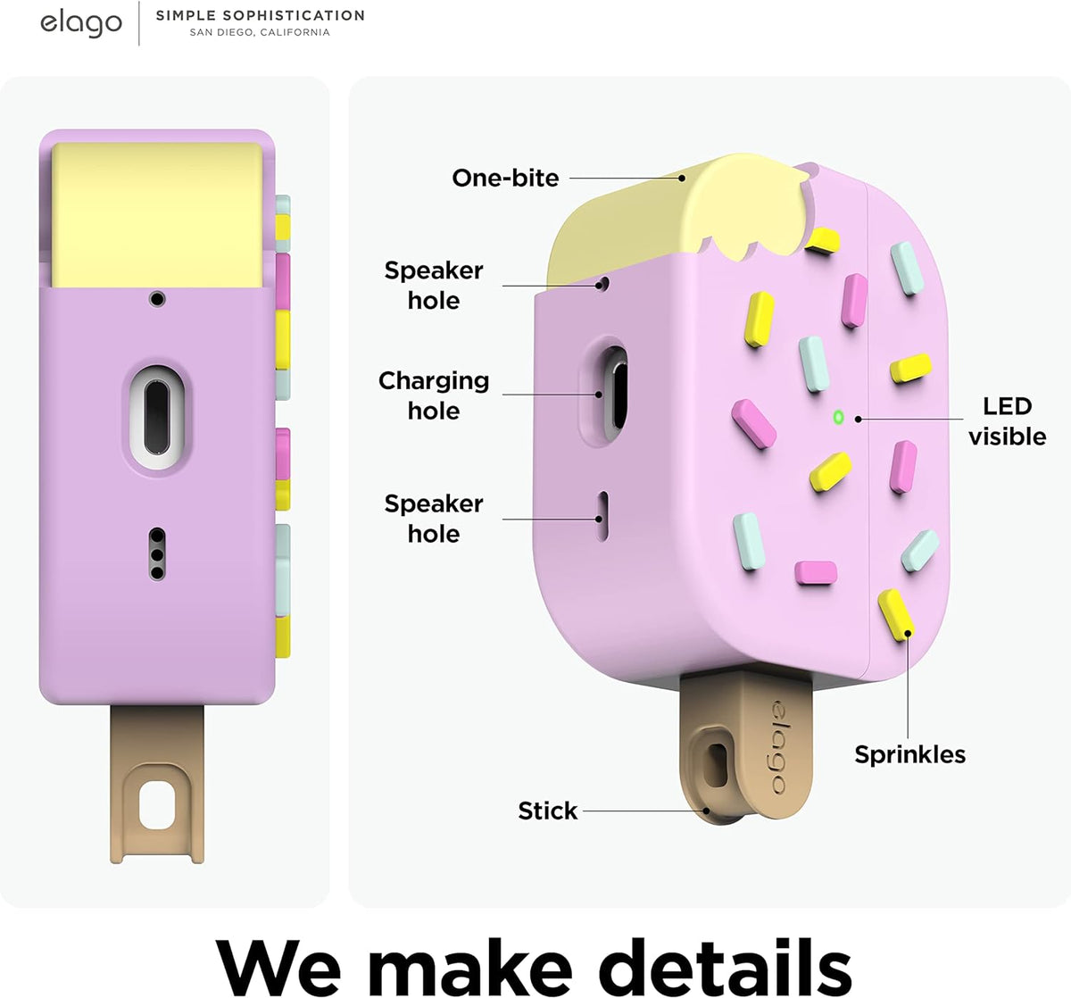 Elago Ice Cream Case - Apple AirPods Pro 2 / Lavender Accessories > Mobiles & Tablets