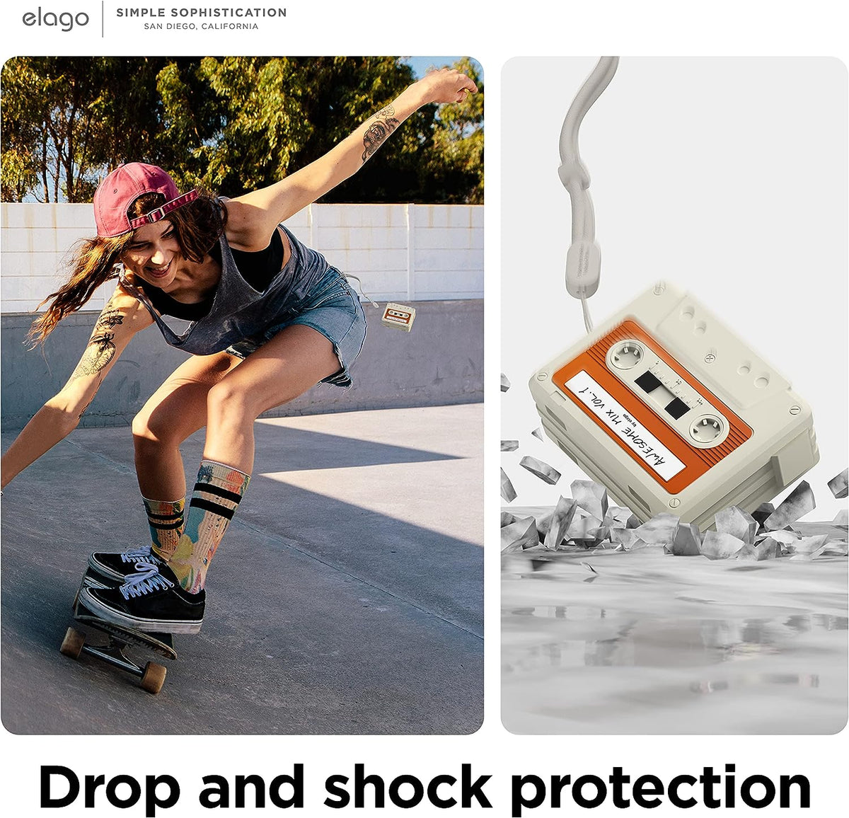 Elago Cassette Tape Case - Apple AirPods Pro 2 / White Accessories > Mobiles & Tablets