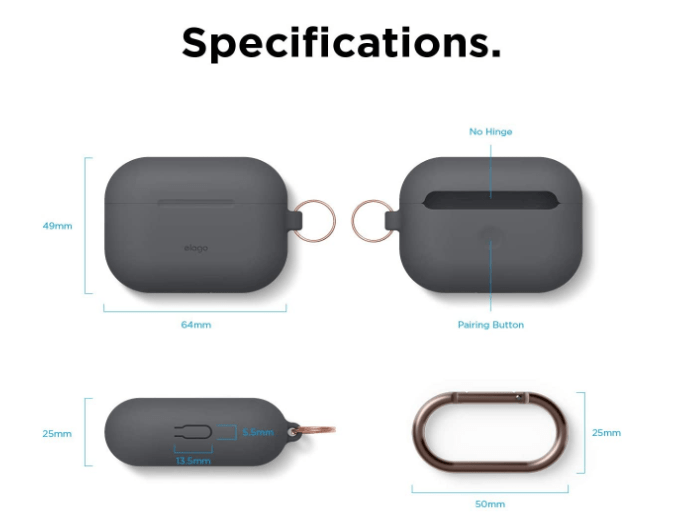 Elago AirPods Pro Original Hang Case - Dark Gray Accessories > Audio > Headphones