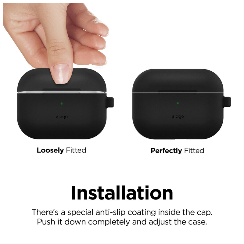 Elago AirPods Pro Slim Hang Case - Black Accessories > Mobiles & Tablets > Mobiles > Screen Protectors & Covers