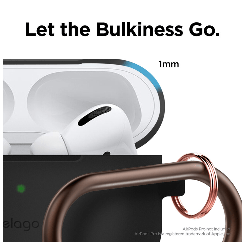 Elago AirPods Pro Slim Hang Case - Black Accessories > Mobiles & Tablets > Mobiles > Screen Protectors & Covers