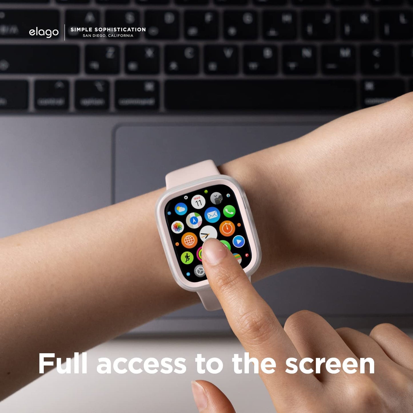 Elago Apple Watch 40 (4/5/6/SE/SE2) 41mm (7/8) Duo Case - Translucent / Lovely Pink Smart Watches