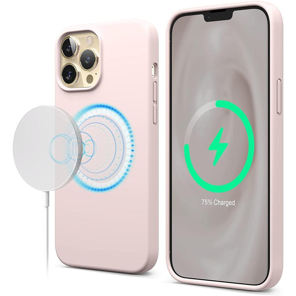 Elago MagSafe Soft Silicone Case - Apple iPhone 13 Pro Max/iPhone 12 Pro Max / Lovely pink Accessories > Mobiles &