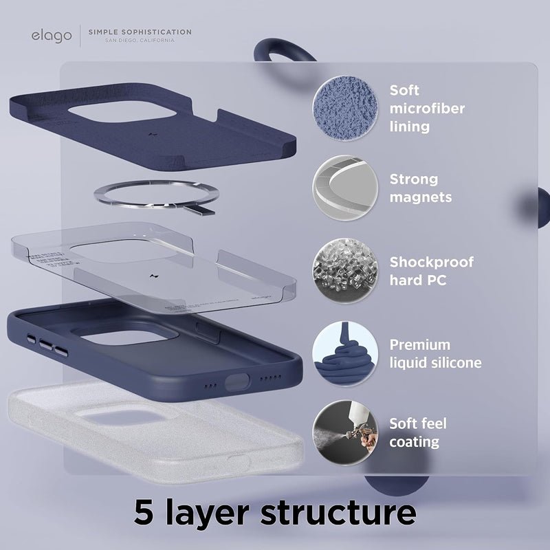 Elago MagSafe Magnetic Silicone Case - Apple iPhone 15 Pro / Jean Indigo Accessories > Mobiles & Tablets > Mobiles >