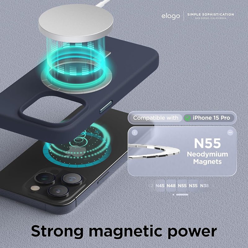 Elago MagSafe Magnetic Silicone Case - Apple iPhone 15 Pro / Jean Indigo Accessories > Mobiles & Tablets > Mobiles >