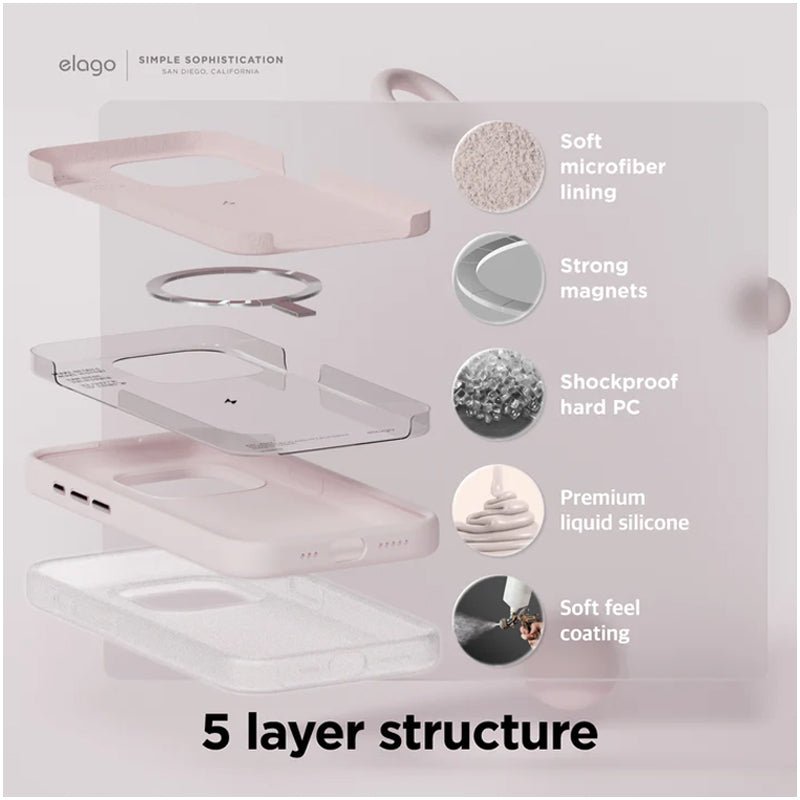 Elago MagSafe Magnetic Silicone Case - Apple iPhone 15 Pro / Lovely Pink Accessories > Mobiles & Tablets > Mobiles >