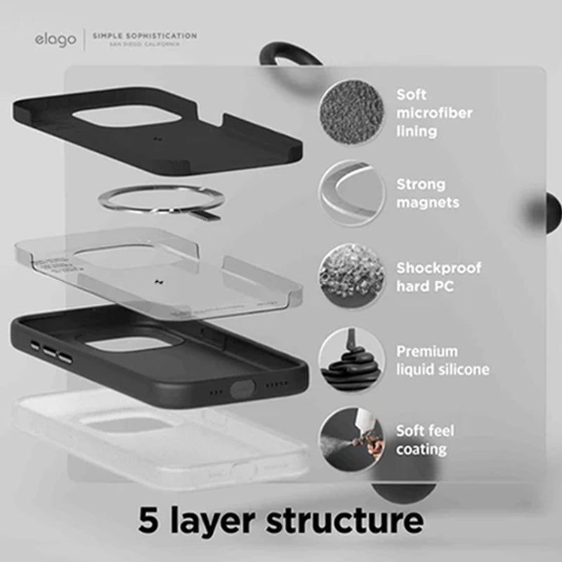 Elago MagSafe Magnetic Silicone Case - Apple iPhone 15 Pro Max / Black Accessories > Mobiles & Tablets > Mobiles >