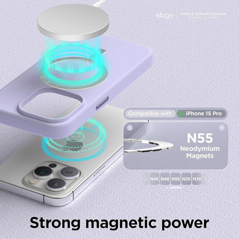 Elago MagSafe Magnetic Silicone Case - Apple iPhone 15 Pro / Purple Accessories > Mobiles & Tablets > Mobiles > Covers