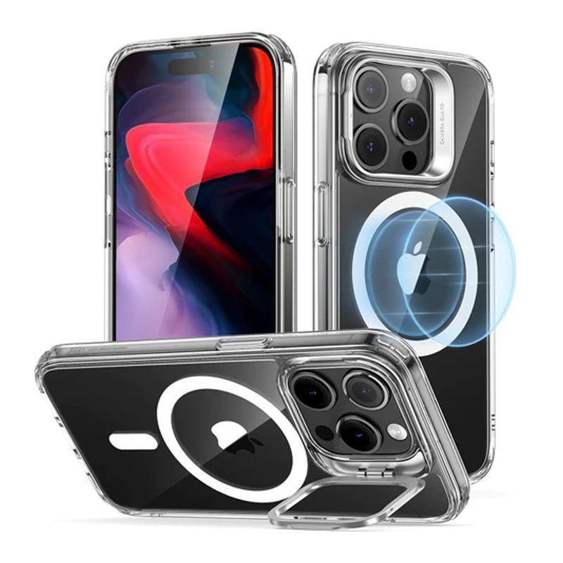 ESR Classic Hybrid Case with Stash Stand (HaloLock) - Apple iPhone 15 Pro / Clear Accessories > Mobiles & Tablets >