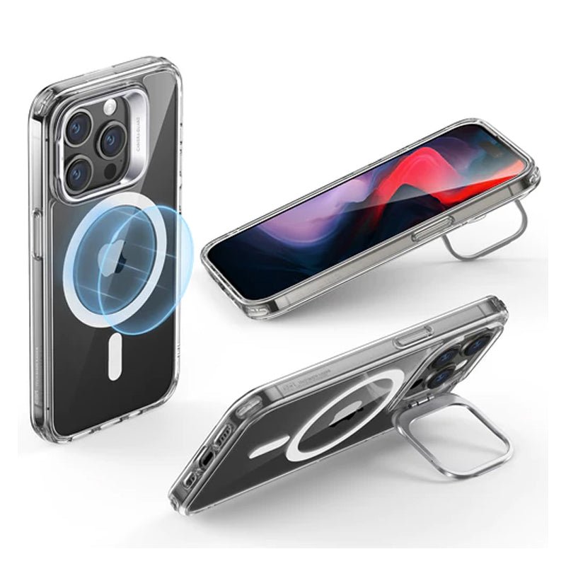 ESR Classic Hybrid Case with Stash Stand (HaloLock) - Apple iPhone 15 Pro / Clear Accessories > Mobiles & Tablets >