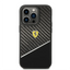 Ferrari iPhone 14 Pro Max Bimaterial Carbon Case & Polycarbonate & Silver Stripe - Black Accessories > Mobiles &