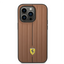 Ferrari iPhone 14 Pro Leather Case With Embossed Stripes & Yellow Shield Logo - Camel Accessories > Mobiles & Tablets >
