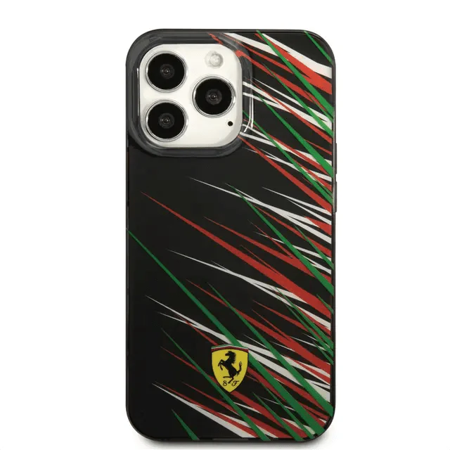 Ferrari iPhone 14 Pro PC/TPU Case with Double Layer Grass Print - Black Accessories > Mobiles & Tablets > Mobiles