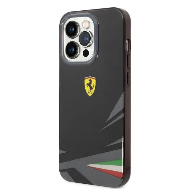 Ferrari iPhone 14 Pro PC/TPU Case with Double Layer Print - Black Accessories > Mobiles & Tablets > Mobiles