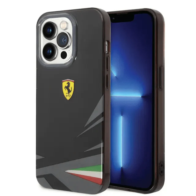 Ferrari iPhone 14 Pro Max PC/TPU Case with Double Layer Print - Black Accessories > Mobiles & Tablets > Mobiles