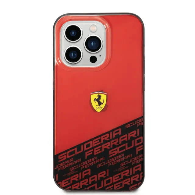 FERRARI iPhone 14 Pro PC/TPU IML CASE BOTTOM SCUDERIA ALLOVER PRINT - Red Accessories > Mobiles & Tablets > Mobiles