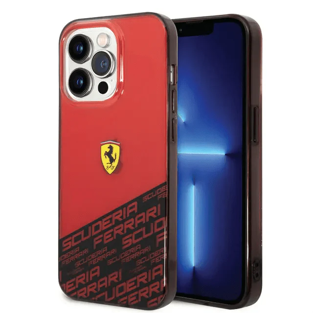 FERRARI iPhone 14 Pro PC/TPU IML CASE BOTTOM SCUDERIA ALLOVER PRINT - Red Accessories > Mobiles & Tablets > Mobiles