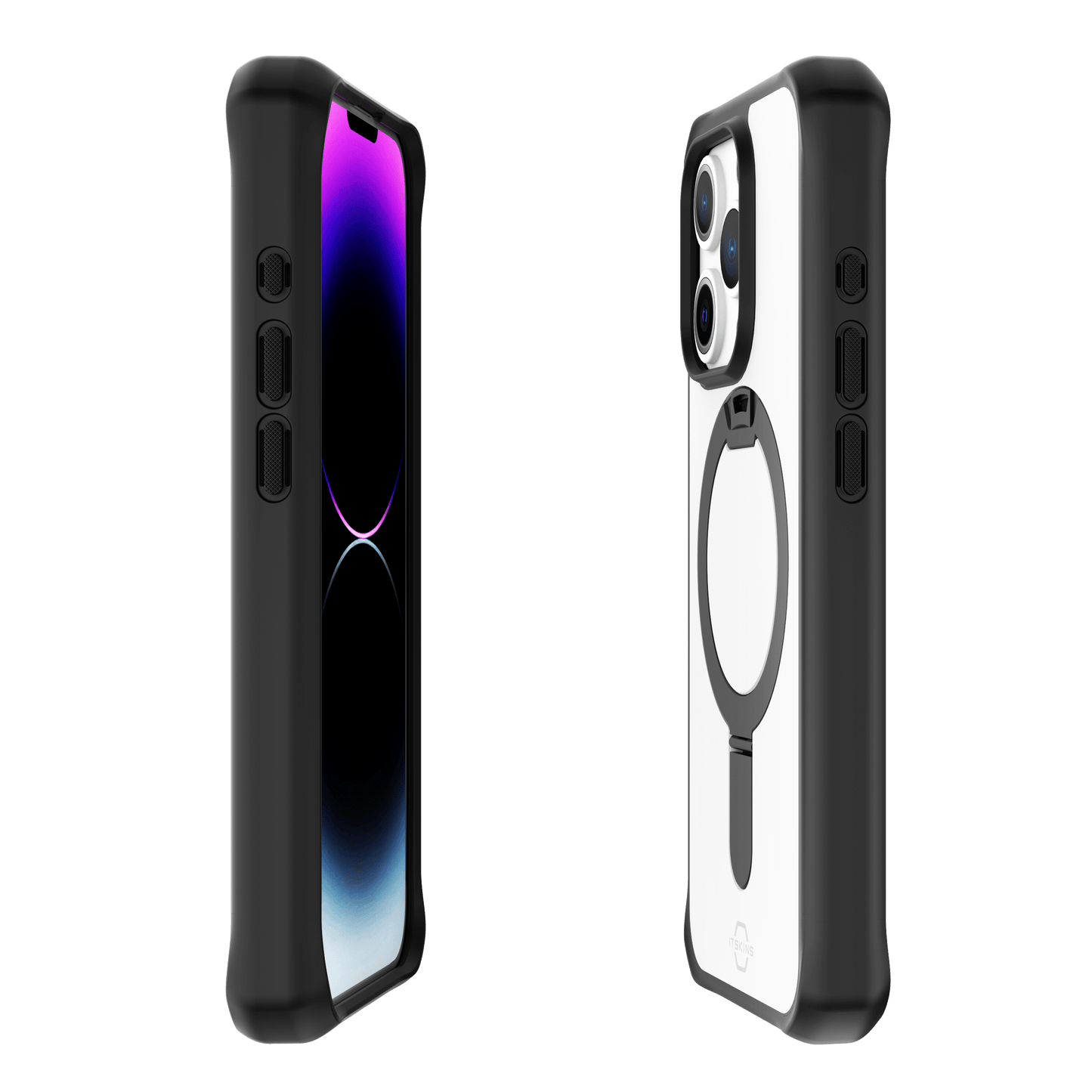 Itskins Hybrid Stand Magsafe Case - Apple iPhone 15 Pro Max / Black And Transparent Accessories > Mobiles & Tablets >