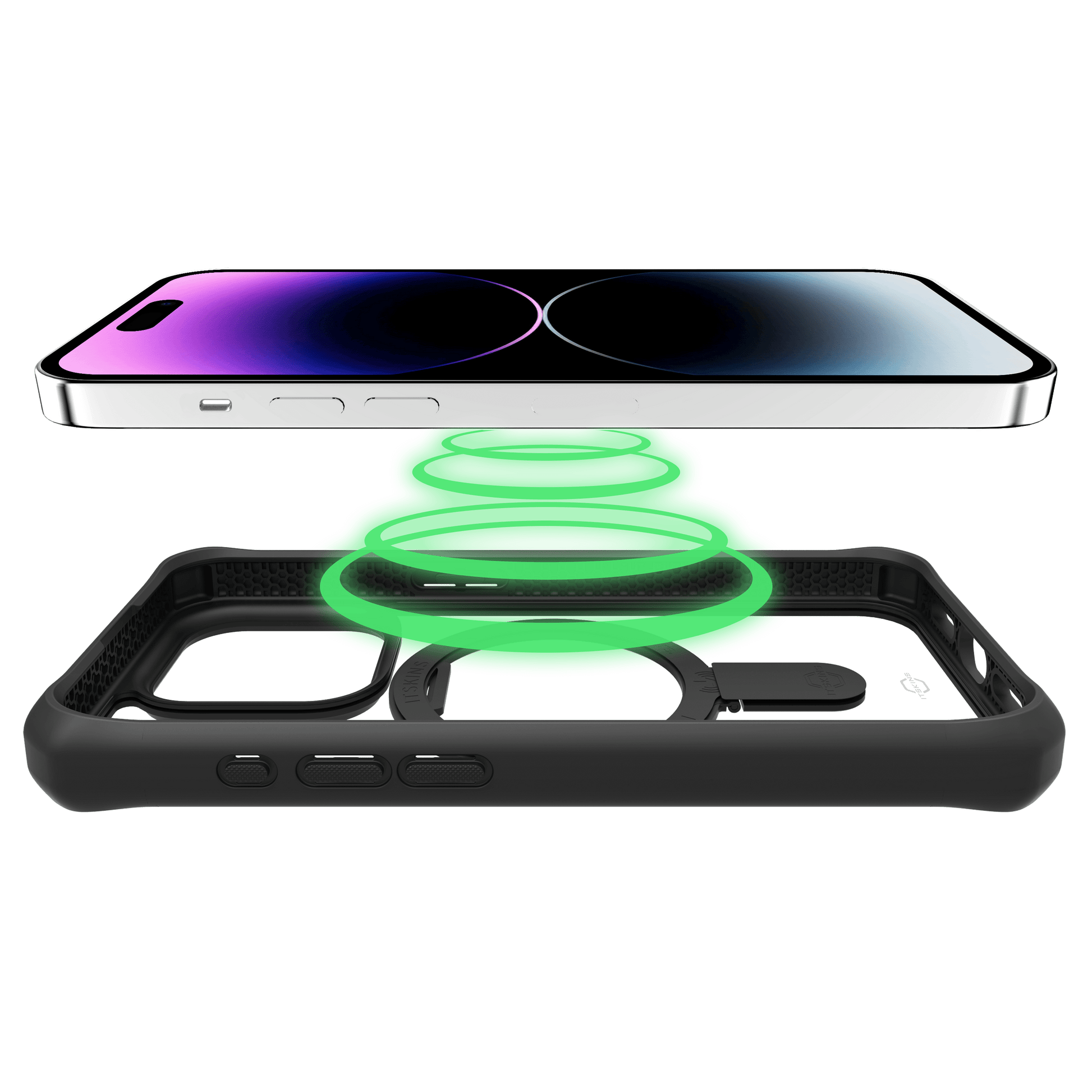 Itskins Hybrid Stand Magsafe Case - Apple iPhone 15 Pro Max / Black And Transparent Accessories > Mobiles & Tablets >
