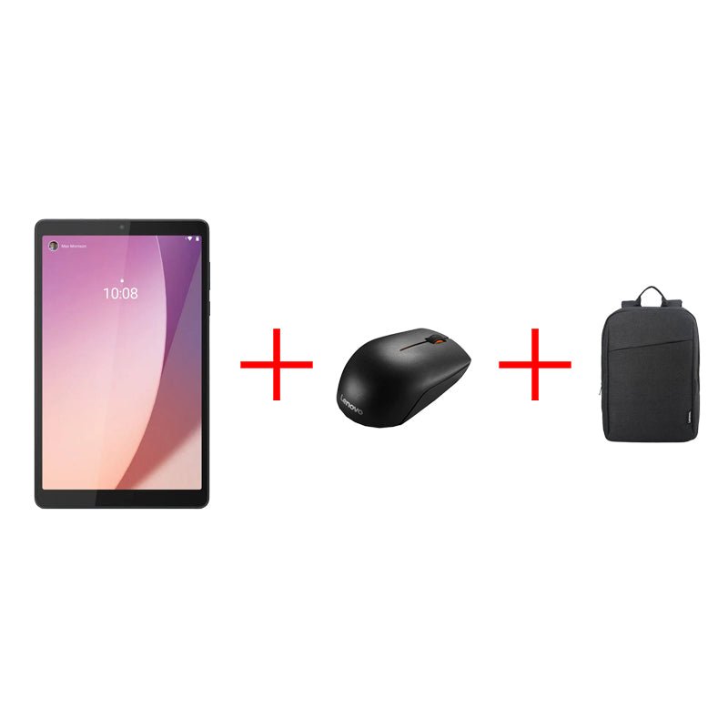 Lenovo Tab M8 (4th Gen) TB-TB300FU Tablet + Lenovo 300 Wireless Compact Mouse + Lenovo B210 Casual Backpack - Bundle