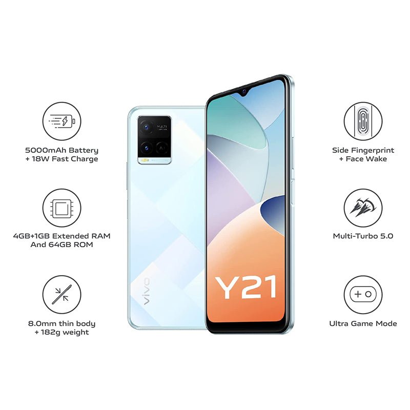 Vivo Y21 - 64GB / 6.51" HD+ / 4G / Wi-Fi / Dimond Glow - Mobile