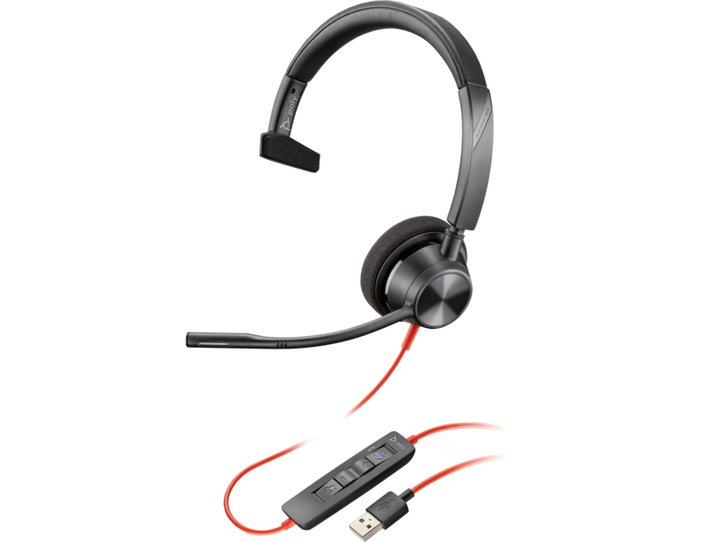 HP Poly Blackwire 3310 Headset - On-Ear / USB-C/A Adapter TAA / Microsoft Teams Certified