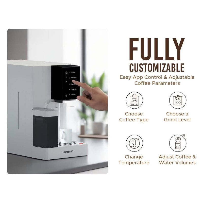LePresso Brevissimo Automatic Coffee Machine with Mobile App - White