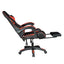 GADGETON Imperial Series PVC Leather Gaming Chair With Footrest - Black/Red