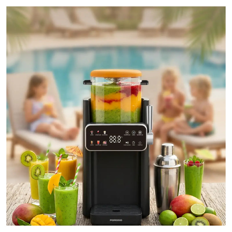 Porodo Lifestyle Ice Cream and Slushie Maker - 150W / Black/Orange
