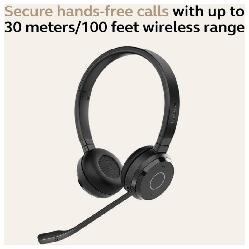 Jabra Evolve 65 TE UC Stereo Headphone - Wireless / Black