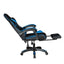 GADGETON Imperial Series PVC Leather Gaming Chair With Footrest - Black/Blue