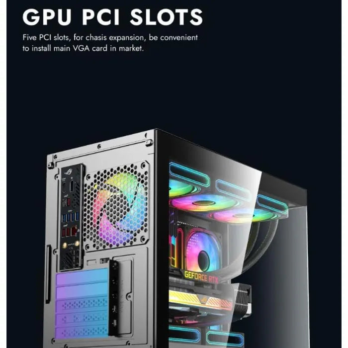 Darkflash C218M Gaming Case - White (With 3 x ARGB Fans + 650W PSU Included)