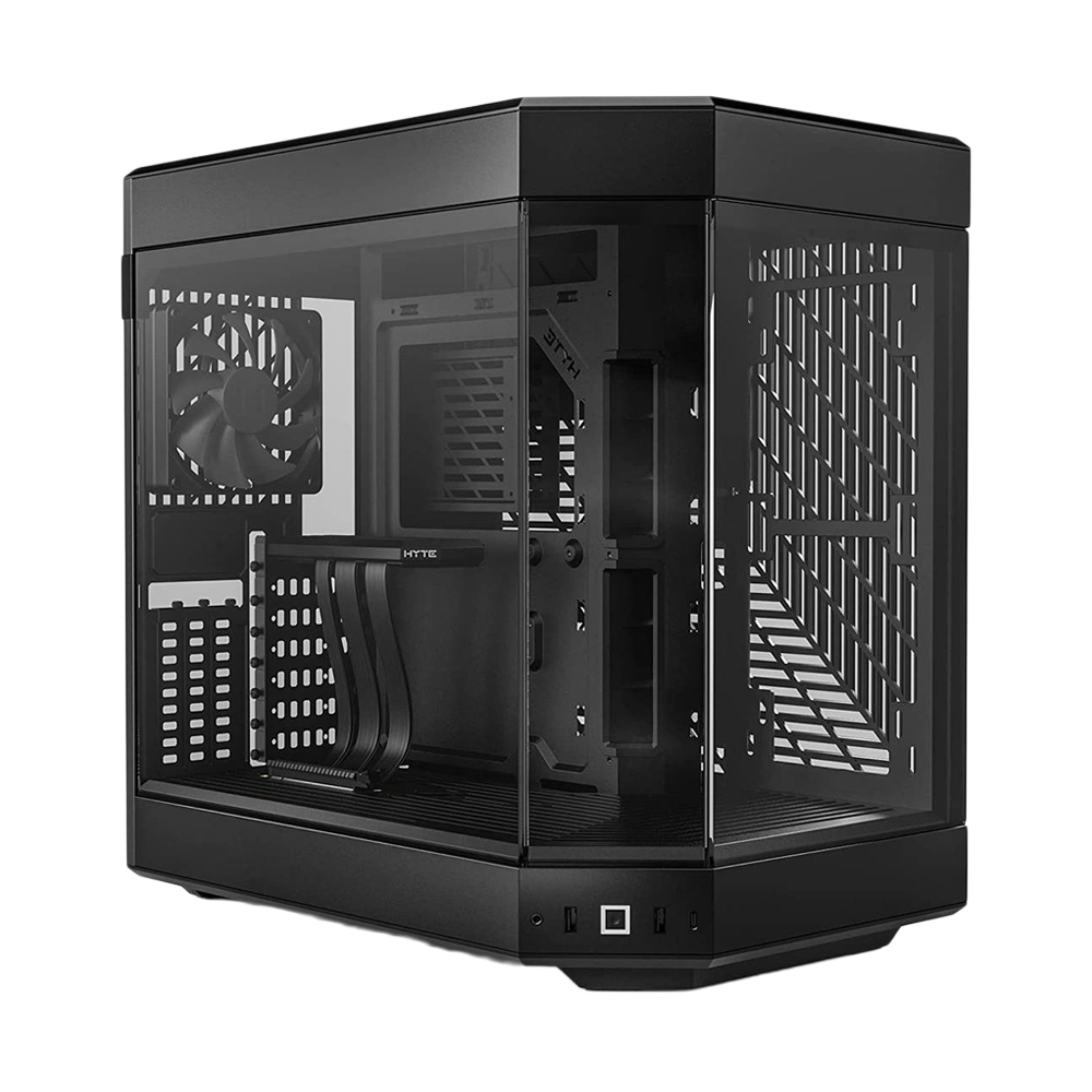 HYTE Y60 Dual Chamber Panoramic Tempered Glass ATX Case With 3 Fans - Black