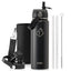 Buzio Duet Series Water Bottle with 2 Lids and Sleeve 650ML - Black