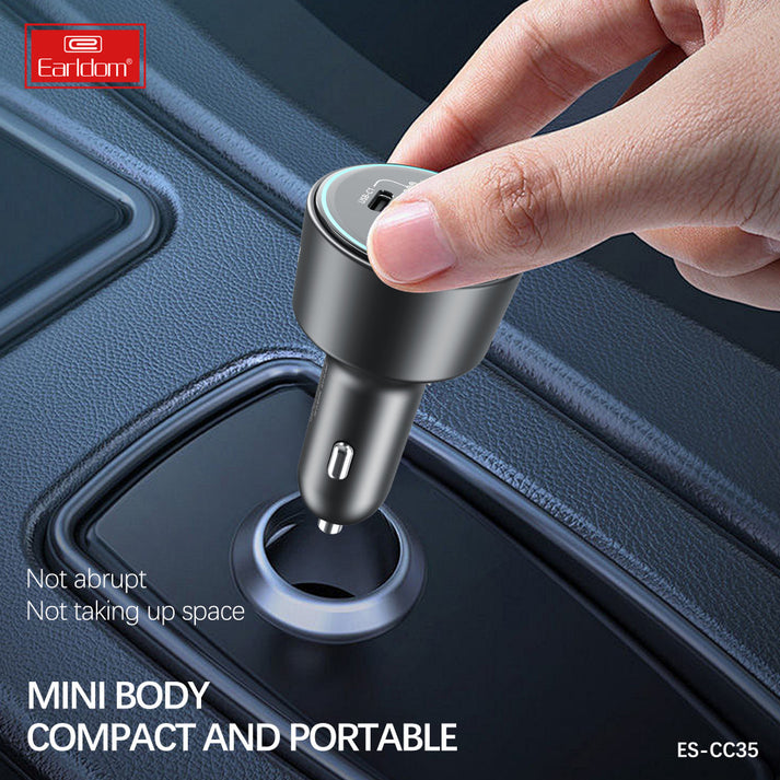 شاحن سيارة إيرلدوم ES-CC35 - 2.4 أمبير / USB-C / USB-C / أسود