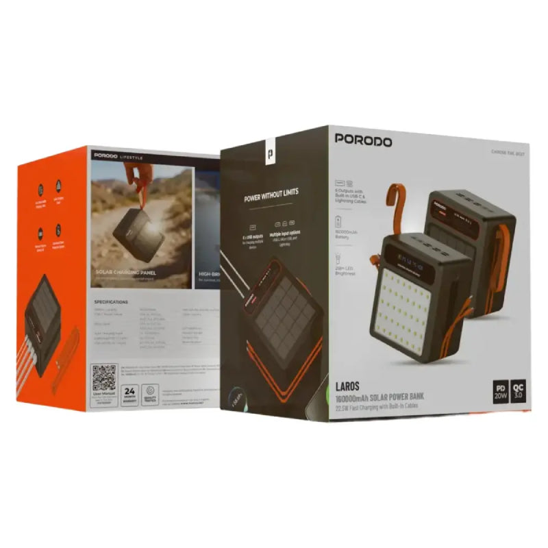 باورولوجي 4 في 1 باور بانك - 10000mAh / لايتنينج / نوع-سي / أسود