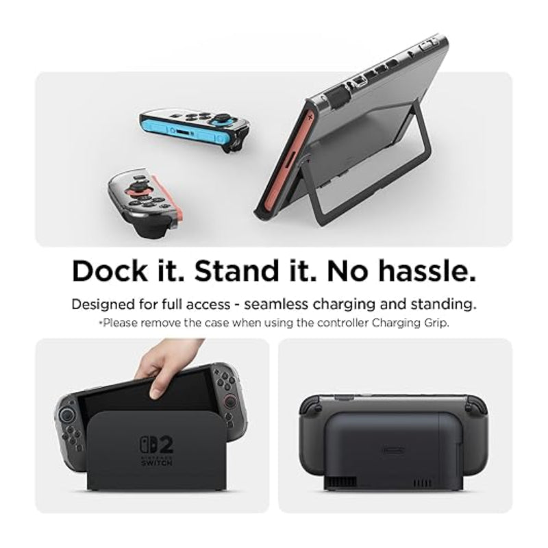 Elago Nintendo Switch 2 PC Clear Case (Slim and Full cover) - Clear + Elago Nintendo Switch 2 Tempered Glass Screen Protector - Clear - Bundle Offer