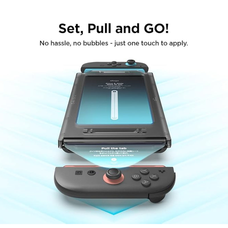 Elago Nintendo Switch 2 PC Clear Case (Slim and Full cover) - Clear + Elago Nintendo Switch 2 Tempered Glass Screen Protector - Clear - Bundle Offer
