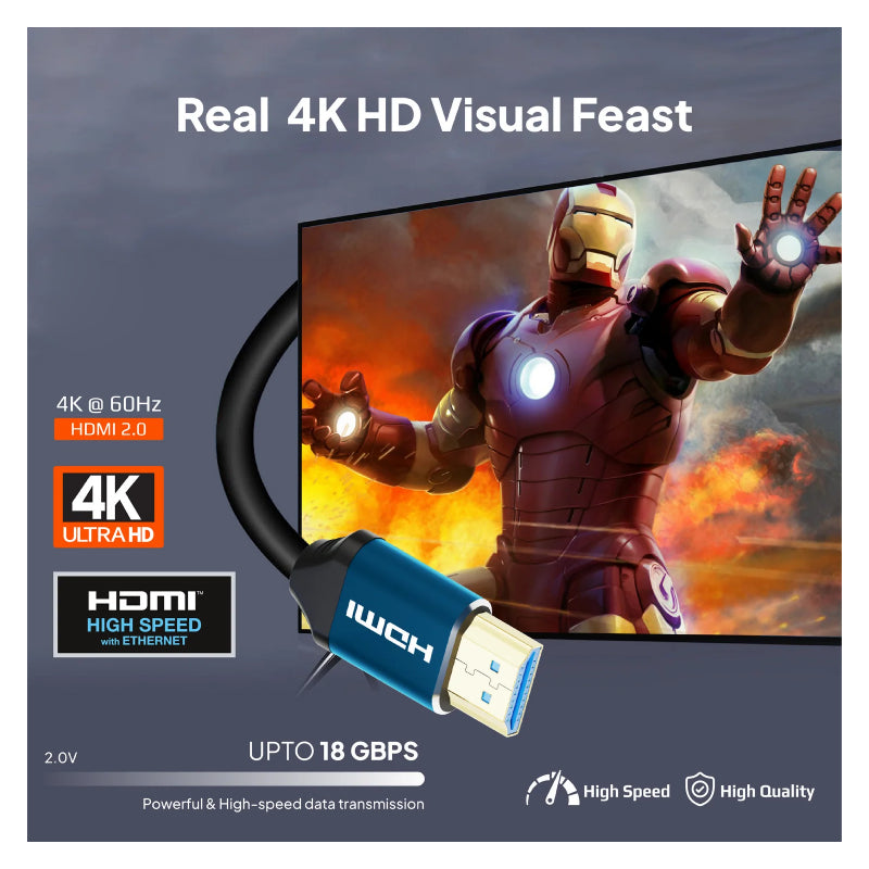 Mowsil HDMI 2.0 Cable - 4K@60Hz / 15 Meter / Blue