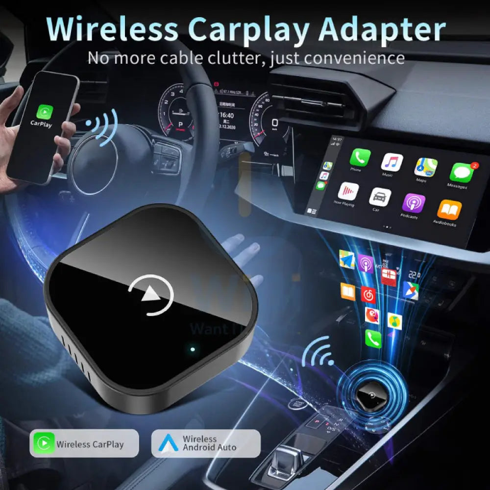 CarPlay 2 in 1 Wired To Wireless Android Auto Dongle (USB C Adapter Included) Accessories > Smart Devices