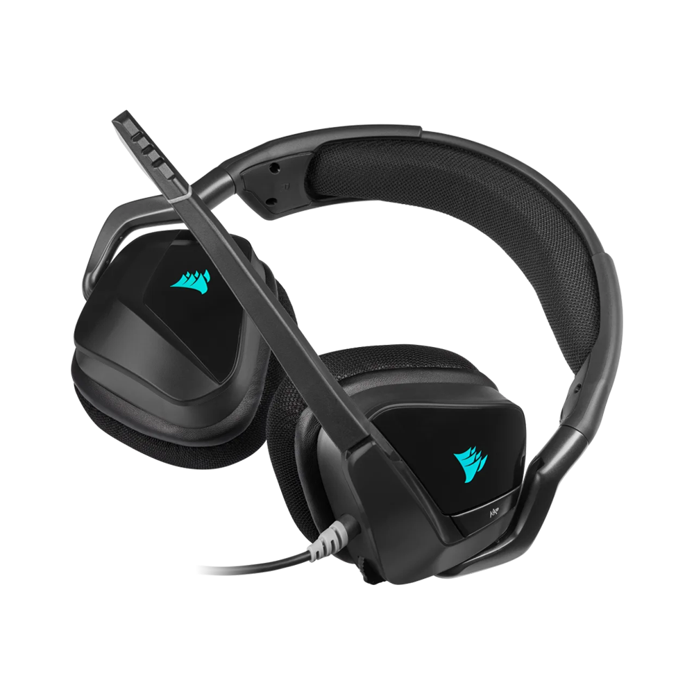 سماعة رأس ألعاب كورسير فويد RGB إيليت بريميوم، يو إس بي، بلون كربوني (EU)