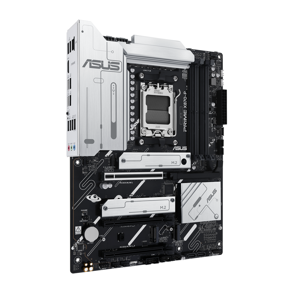 ASUS PRIME X870-P Motherboard - DDR5 / HDMI / DisplayPort / Ethernet / USB - Black
