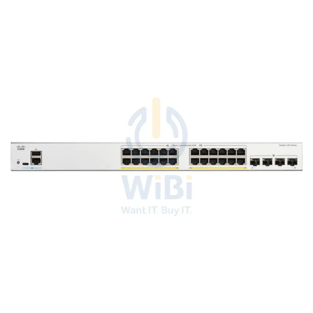 Cisco Catalyst C1200-24P-4G Switch - 24-ports / 56 Gbps / 4x 1G SFP / Gigabit / PoE+ / Rack-Mountable Networking